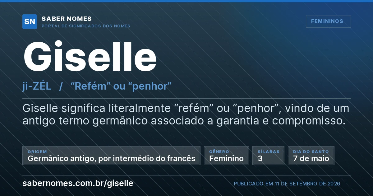 Imagem com o significado do nome Giselle