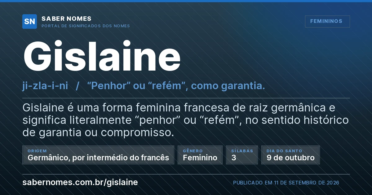 Imagem com o significado do nome Gislaine