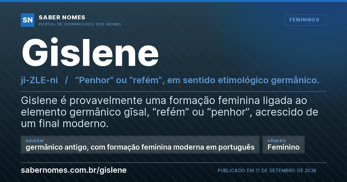 Imagem com o significado do nome Gislene