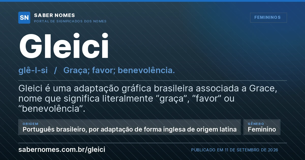 Imagem com o significado do nome Gleici