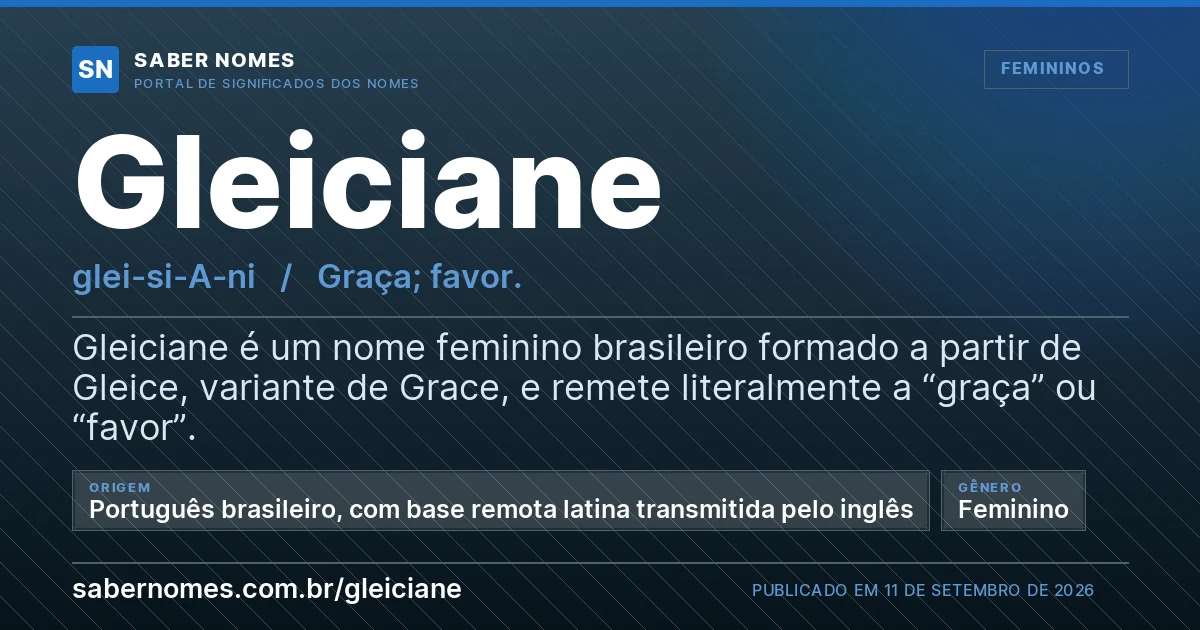 Imagem com o significado do nome Gleiciane