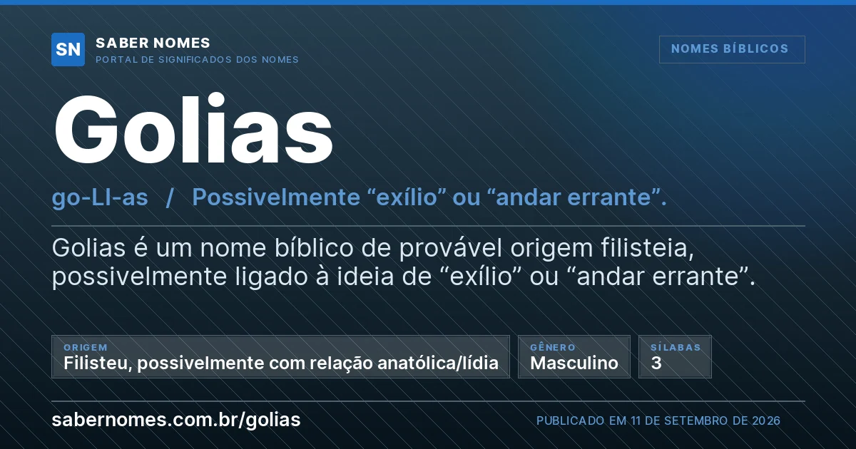 Imagem com o significado do nome Golias