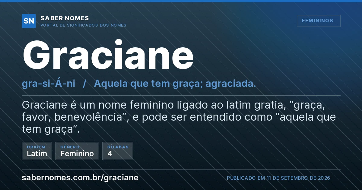 Imagem com o significado do nome Graciane