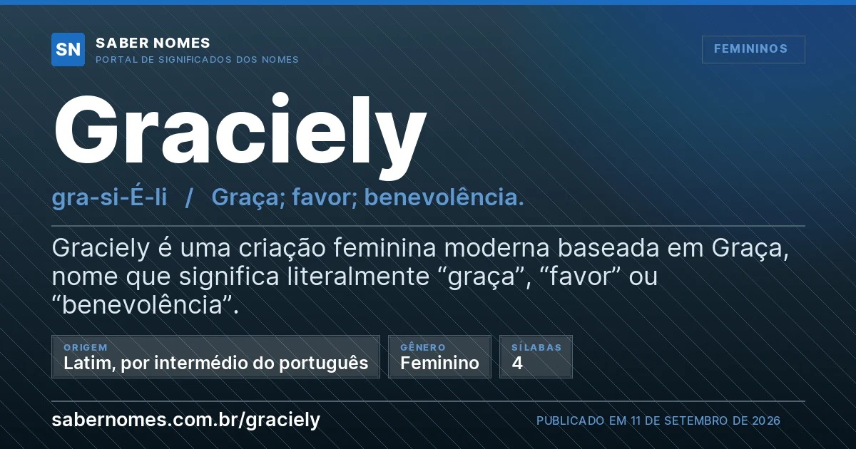 Imagem com o significado do nome Graciely