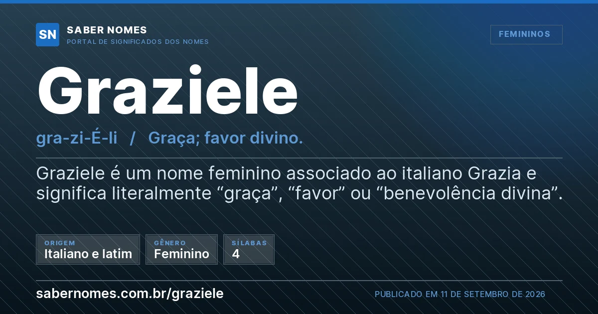 Imagem com o significado do nome Graziele