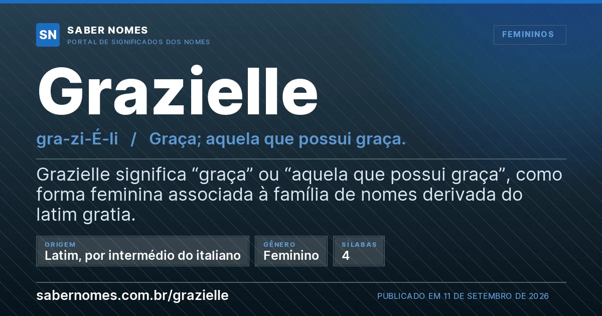 Imagem com o significado do nome Grazielle