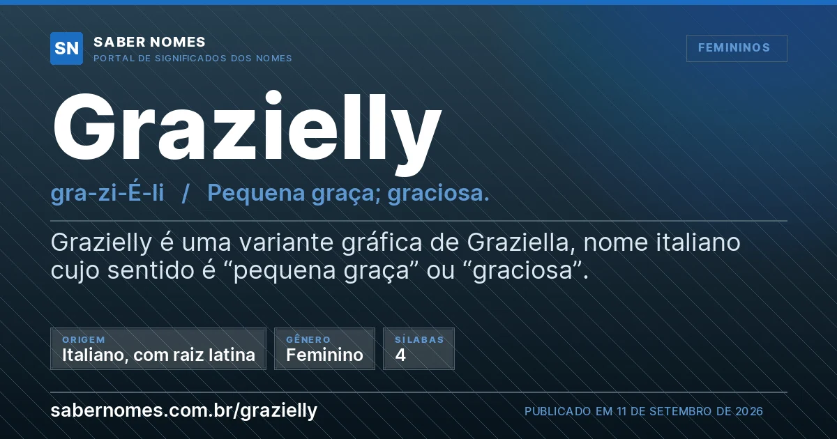 Imagem com o significado do nome Grazielly