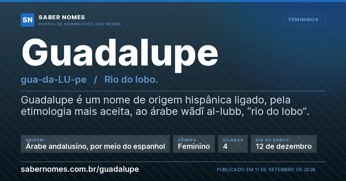 Imagem com o significado do nome Guadalupe