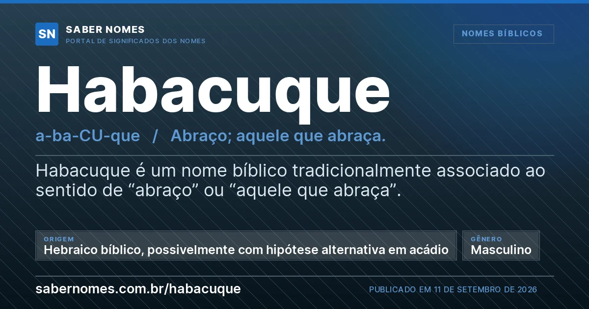 Imagem com o significado do nome Habacuque
