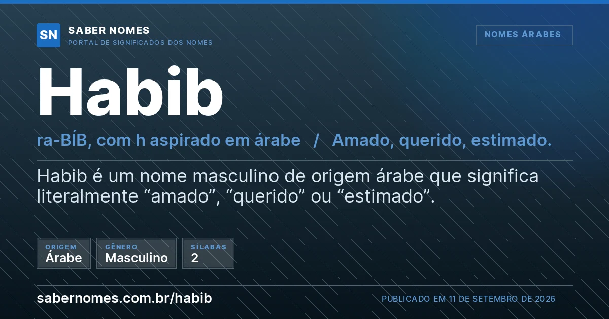Imagem com o significado do nome Habib