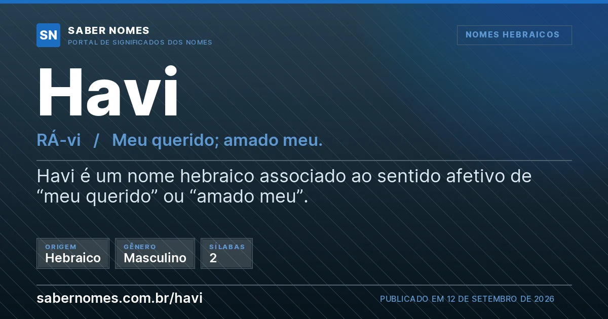 Imagem com o significado do nome Havi