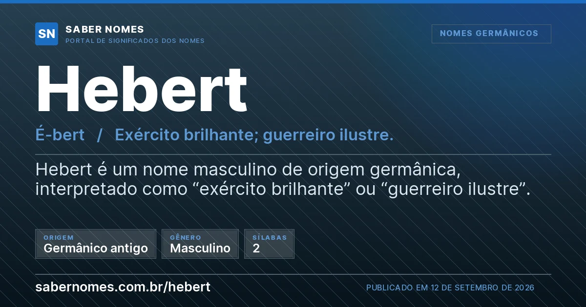 Imagem com o significado do nome Hebert