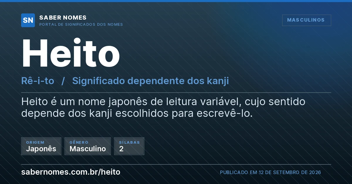 Imagem com o significado do nome Heito