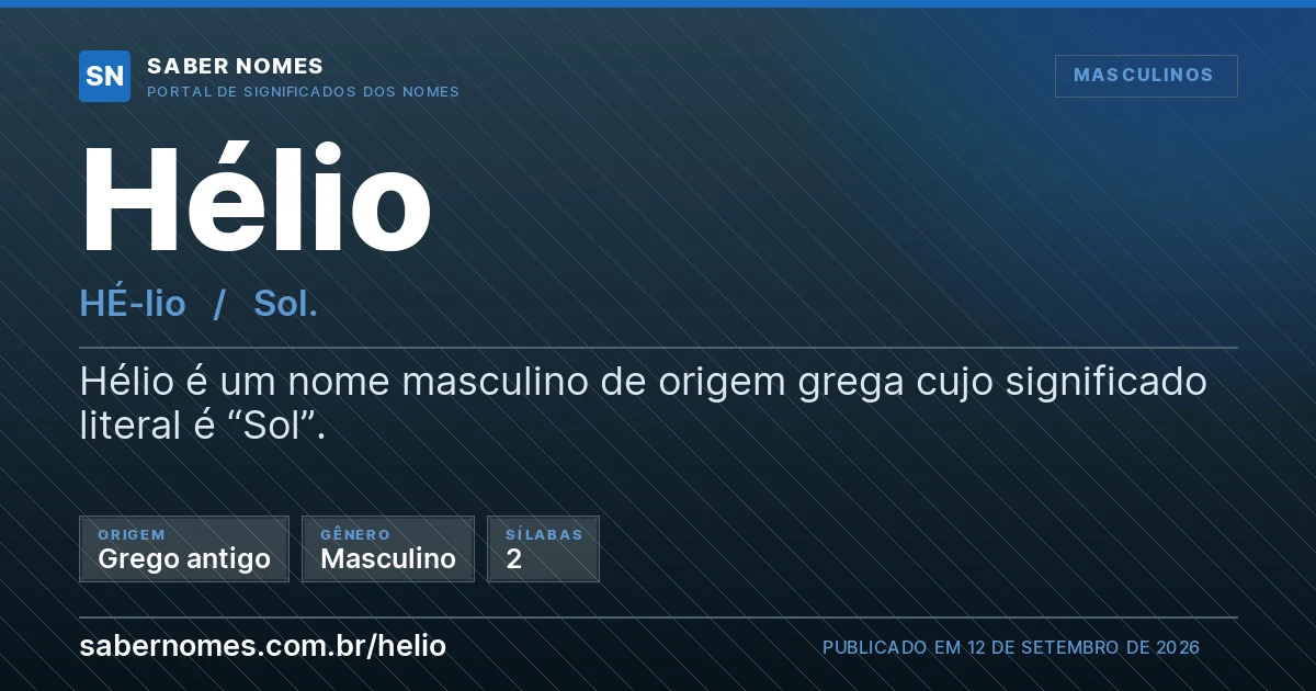Imagem com o significado do nome Hélio