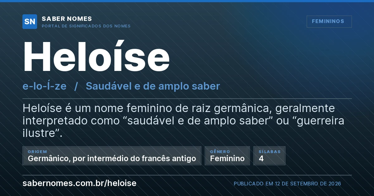 Imagem com o significado do nome Heloíse