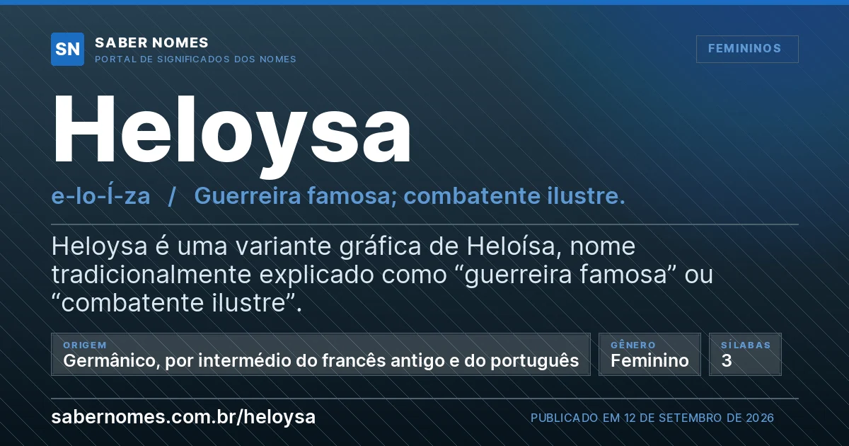 Imagem com o significado do nome Heloysa