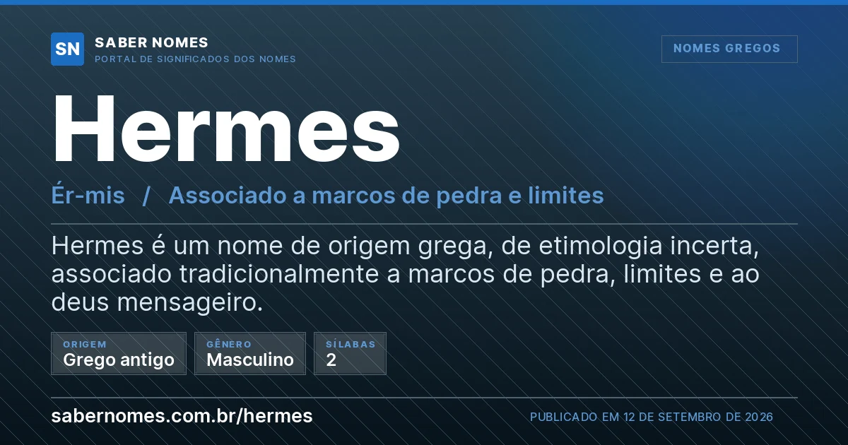 Imagem com o significado do nome Hermes