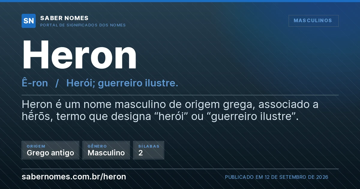 Imagem com o significado do nome Heron