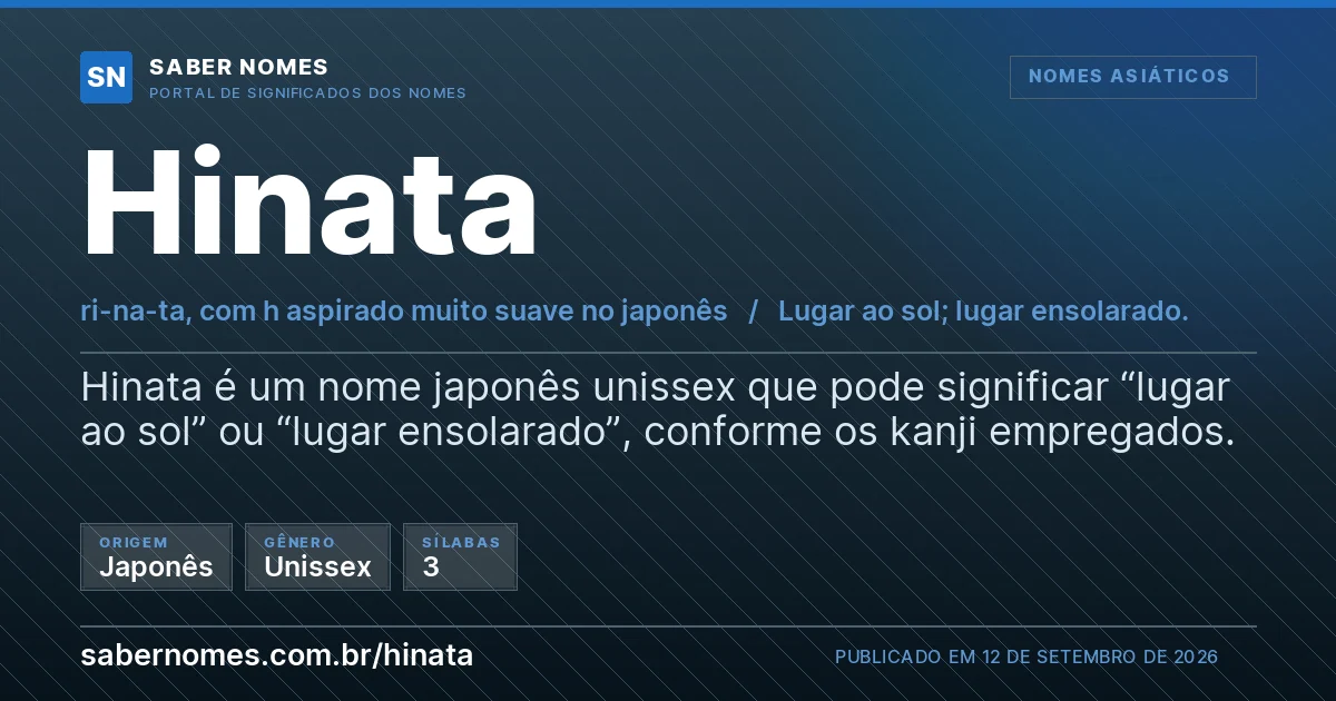 Imagem com o significado do nome Hinata