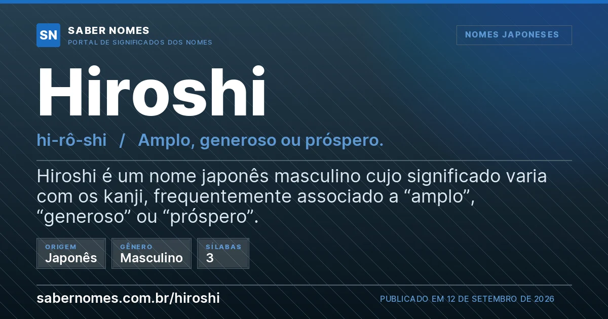 Imagem com o significado do nome Hiroshi
