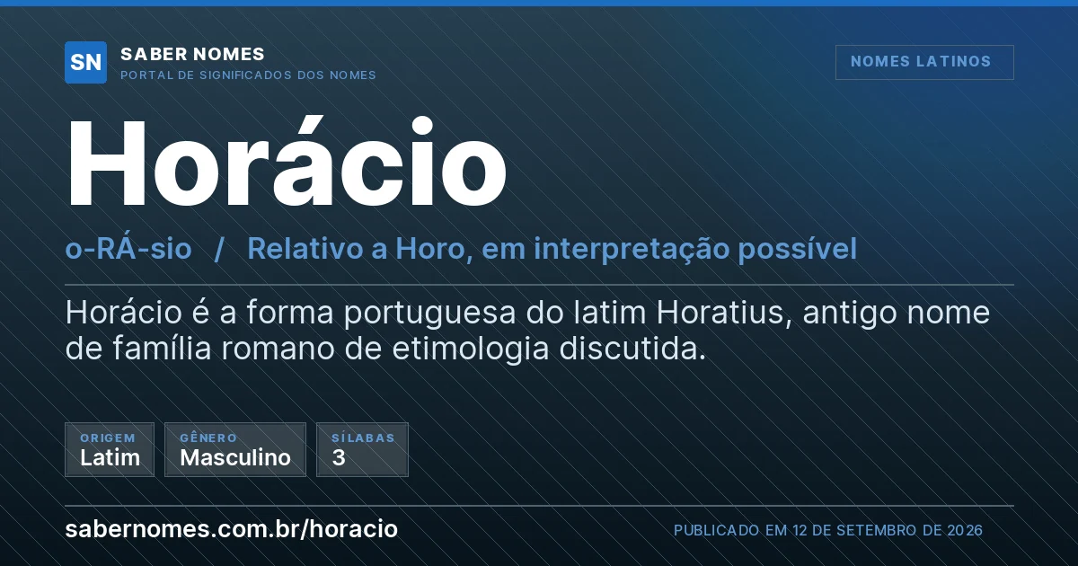 Imagem com o significado do nome Horácio