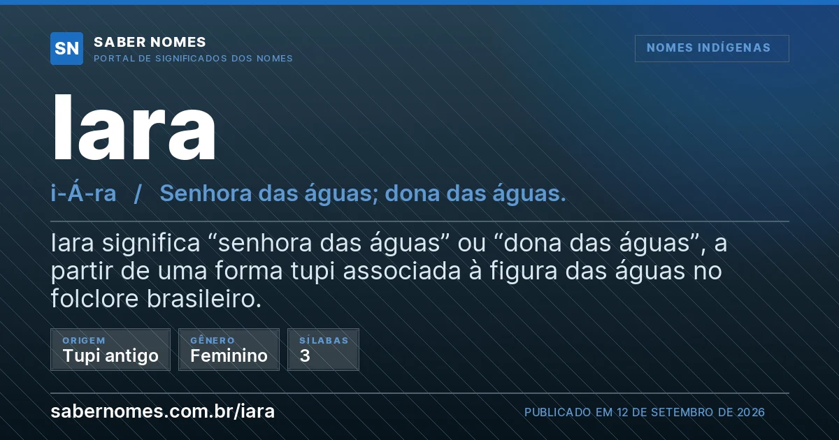Imagem com o significado do nome Iara