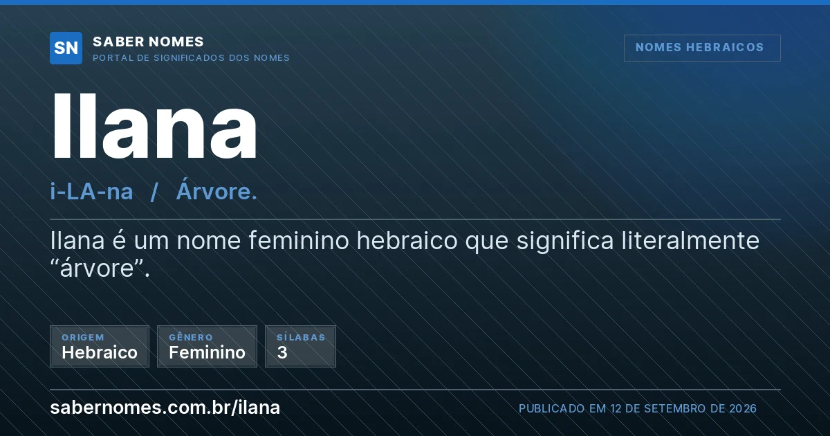 Imagem com o significado do nome Ilana