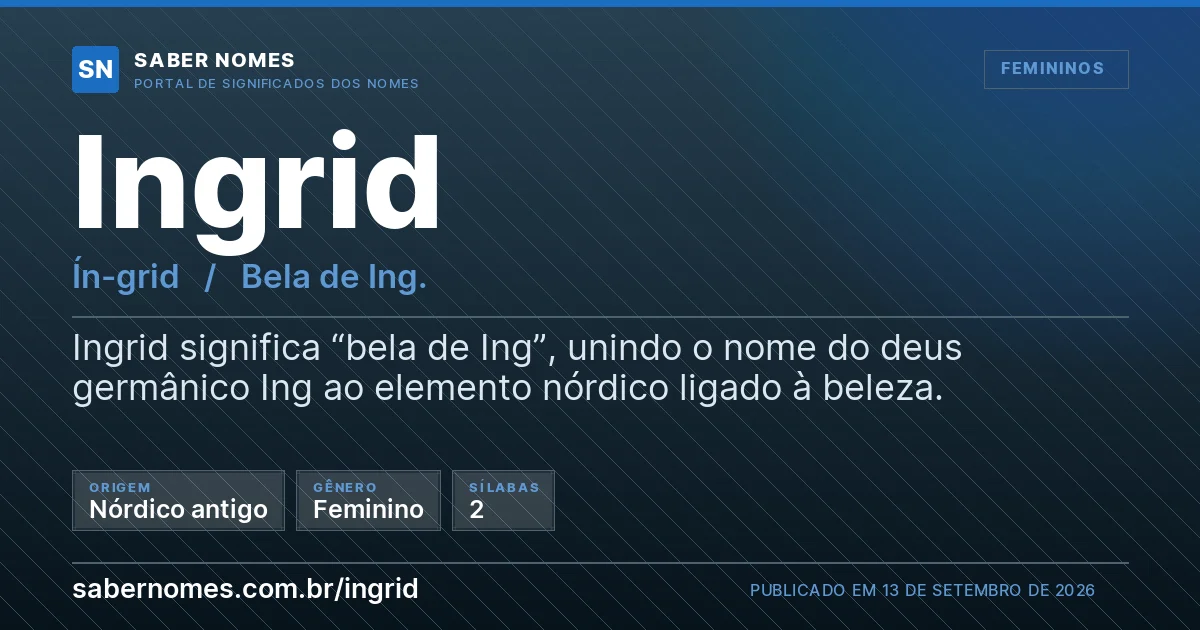 Imagem com o significado do nome Ingrid