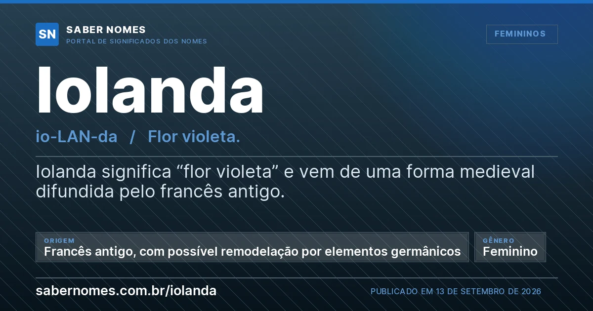 Imagem com o significado do nome Iolanda