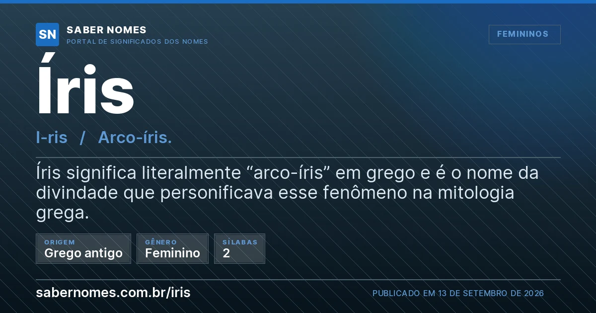 Imagem com o significado do nome Íris