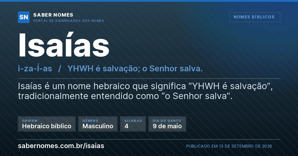 Imagem com o significado do nome Isaías