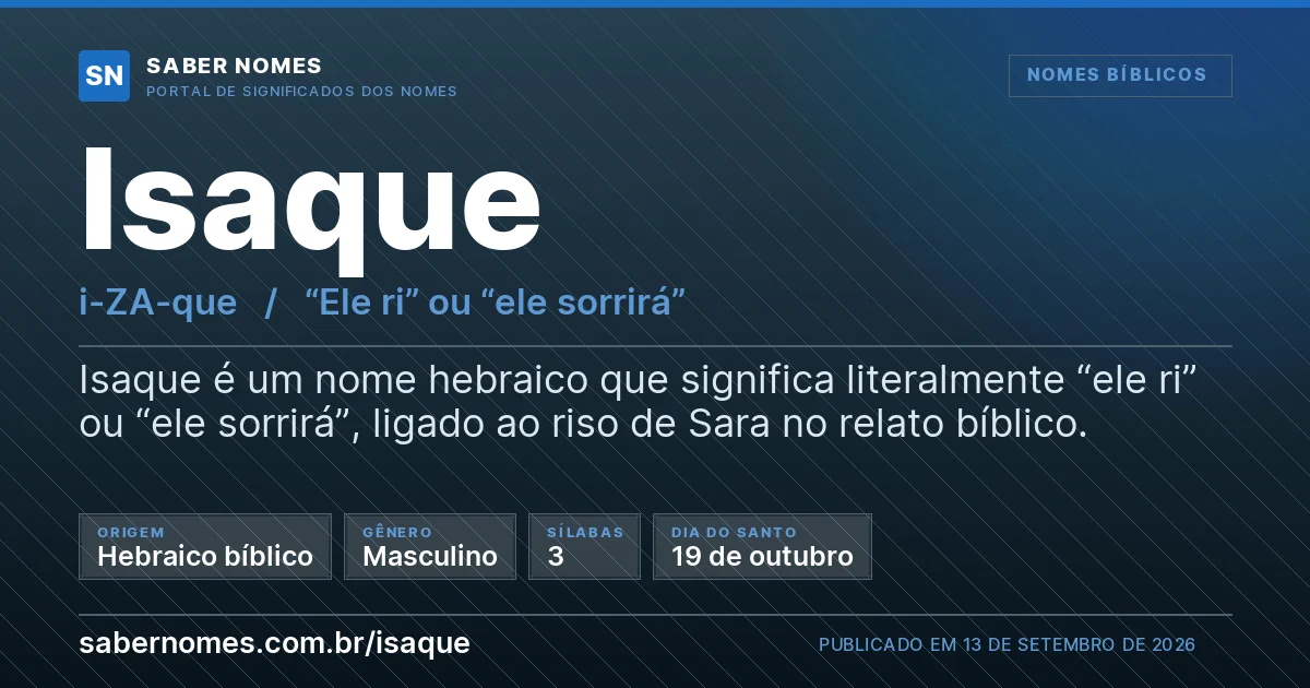 Imagem com o significado do nome Isaque