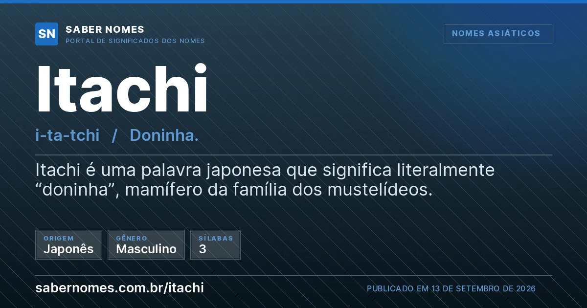 Imagem com o significado do nome Itachi