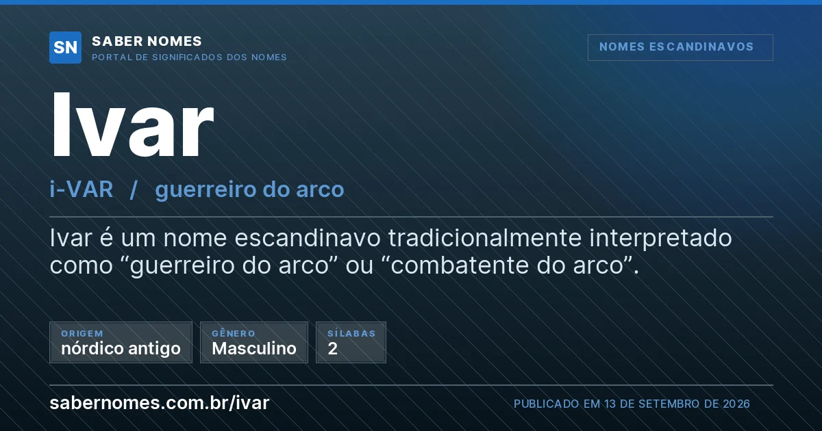 Imagem com o significado do nome Ivar