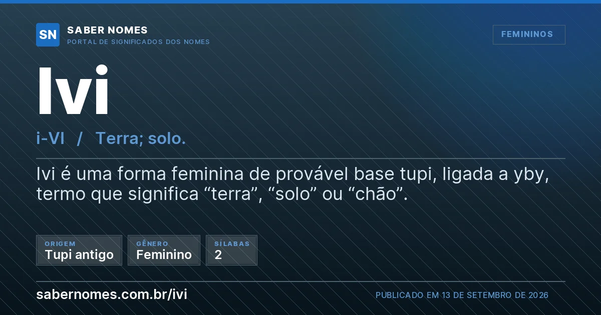 Imagem com o significado do nome Ivi