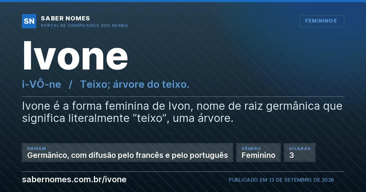 Imagem com o significado do nome Ivone