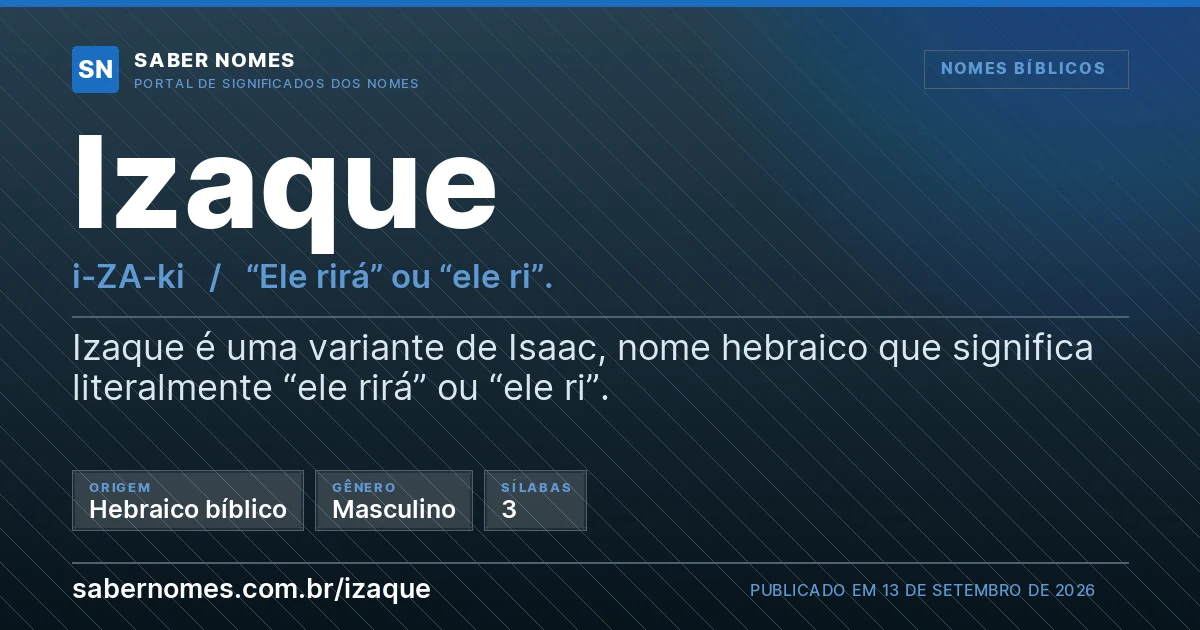 Imagem com o significado do nome Izaque