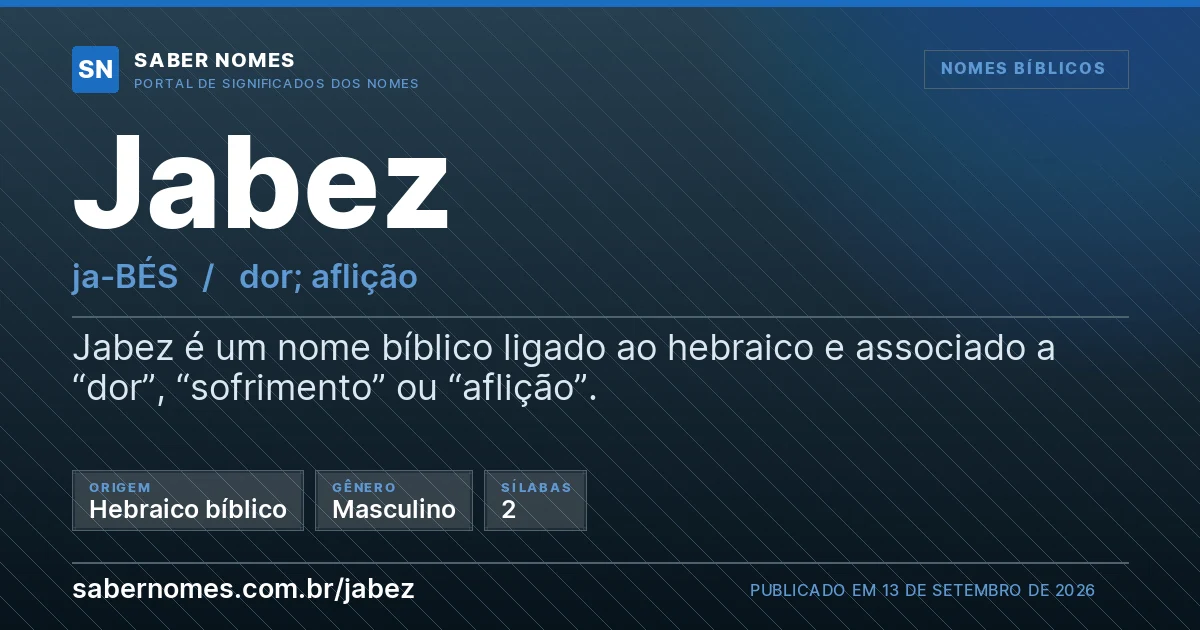 Imagem com o significado do nome Jabez