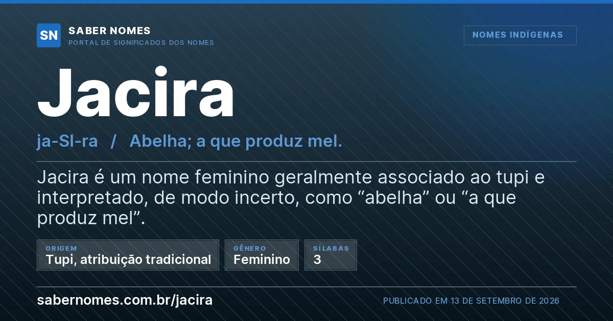 Imagem com o significado do nome Jacira