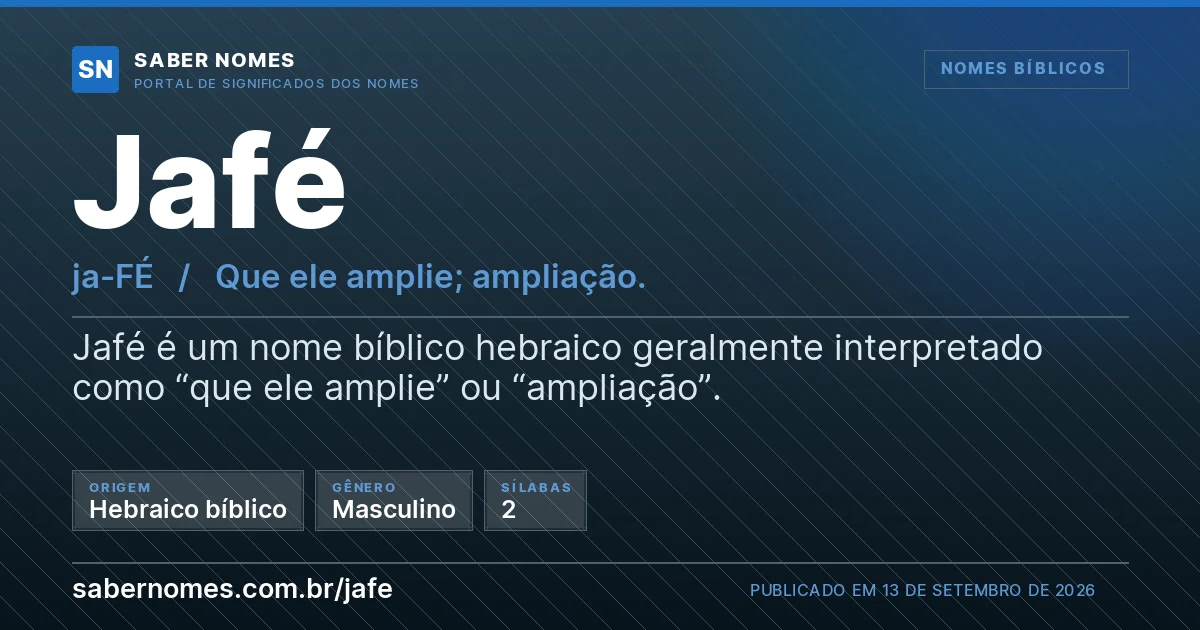 Imagem com o significado do nome Jafé