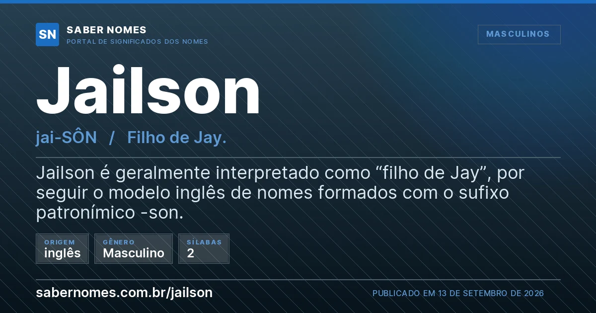 Imagem com o significado do nome Jailson