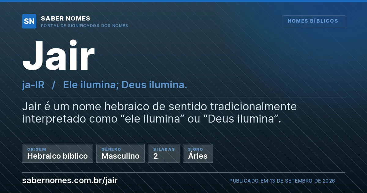 Imagem com o significado do nome Jair