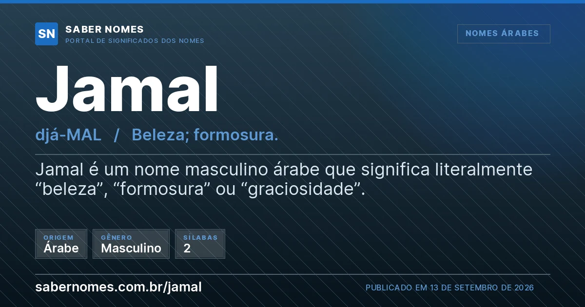 Imagem com o significado do nome Jamal