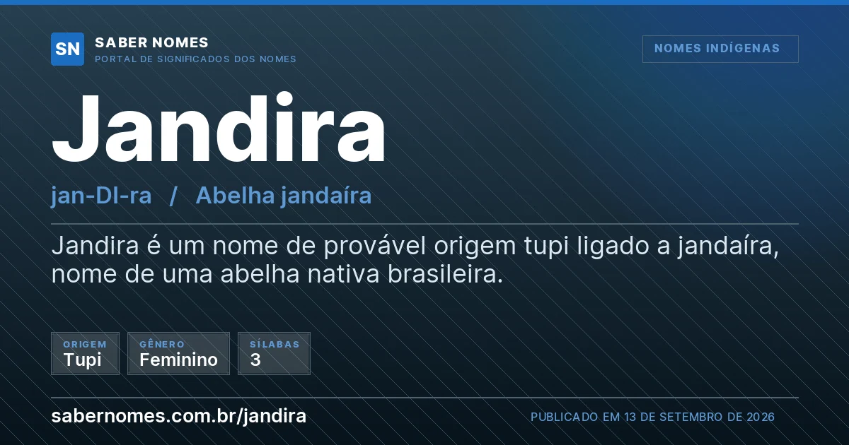Imagem com o significado do nome Jandira