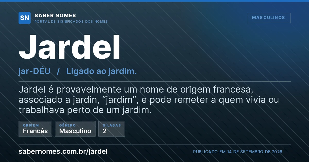 Imagem com o significado do nome Jardel