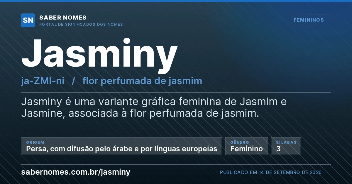 Imagem com o significado do nome Jasminy