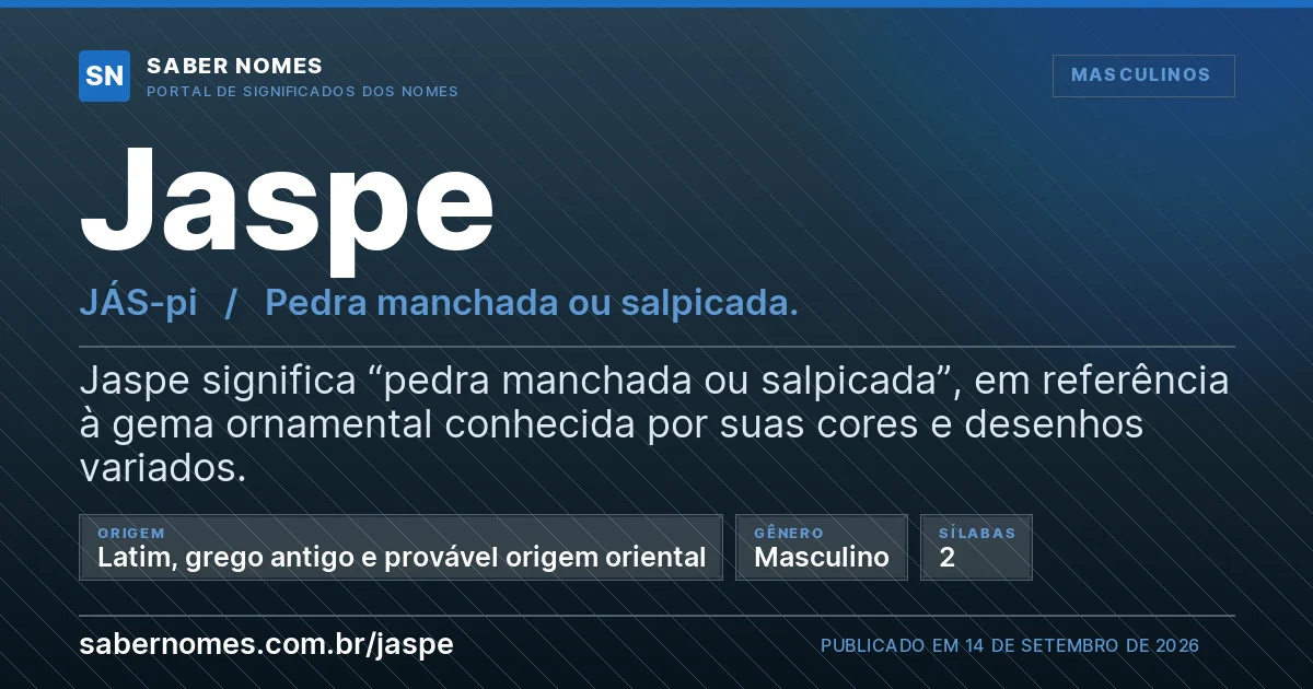Imagem com o significado do nome Jaspe