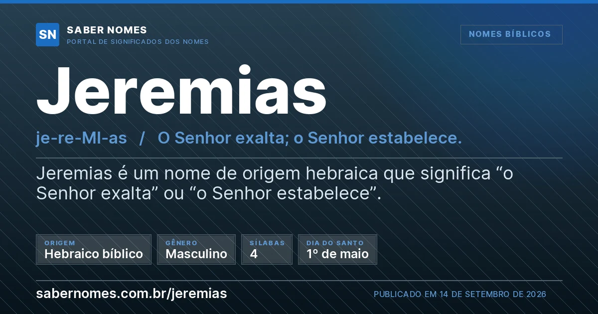 Imagem com o significado do nome Jeremias