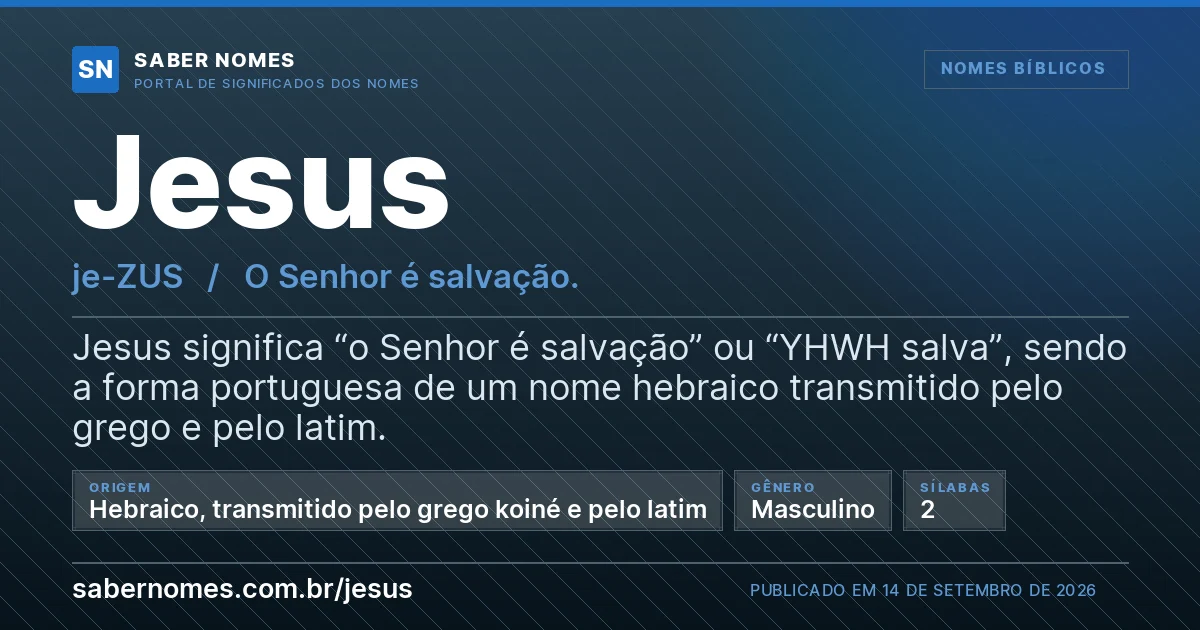 Imagem com o significado do nome Jesus