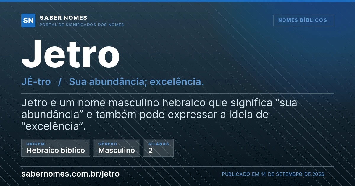 Imagem com o significado do nome Jetro